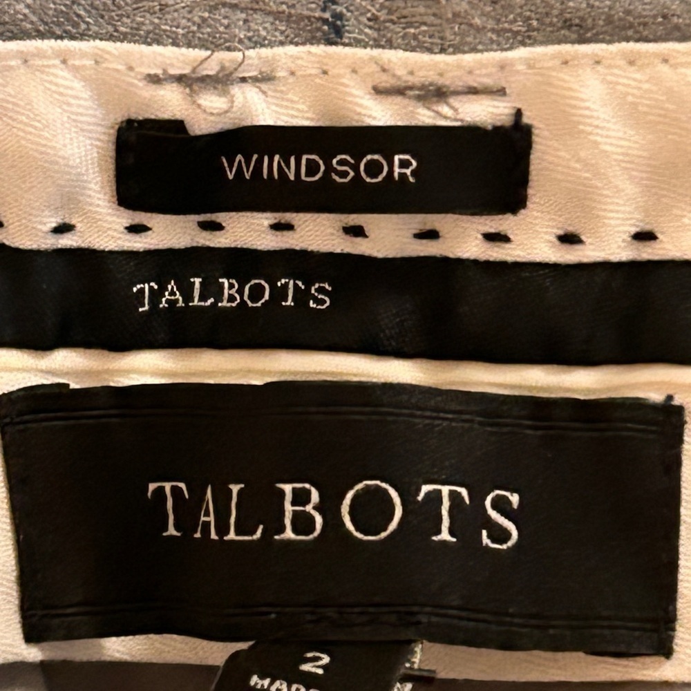 Talbots Italian Flannel Wool Wide Leg Plaid Trousers 2 - Picture 7 of 10